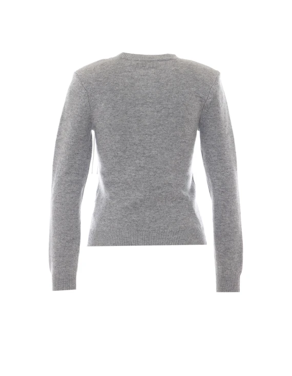 Grey Flower Wool Jumper
