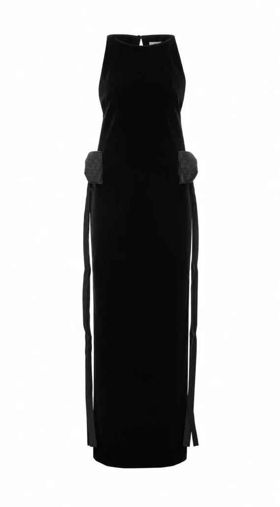 Velvet Bow Maxi Dress SELF PORTRAIT