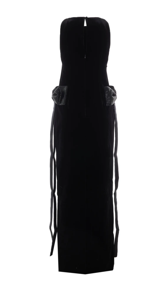 Velvet Bow Maxi Dress SELF PORTRAIT