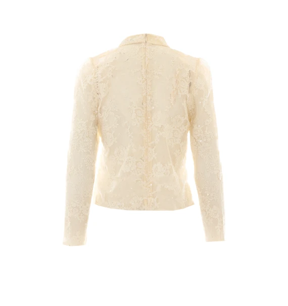 Cream lace long-sleeved top SELF PORTRAIT