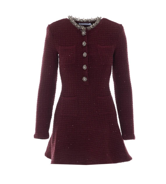 Knit Embellished Mini Dress SELF PORTRAIT