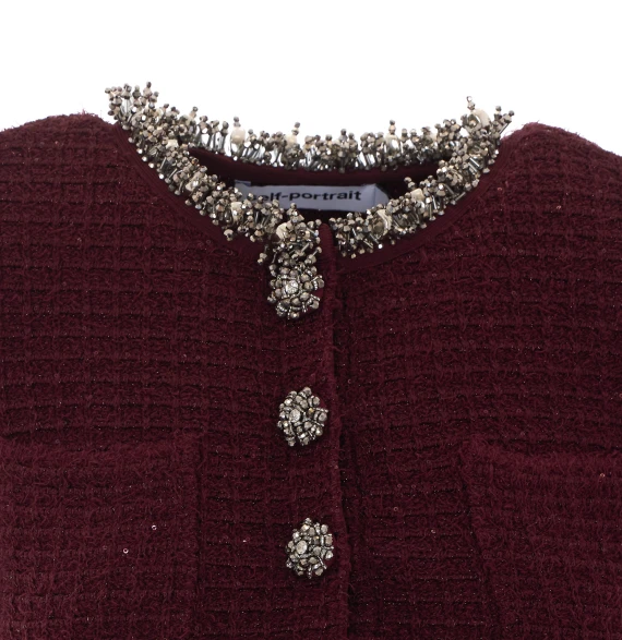 Knit Embellished Mini Dress SELF PORTRAIT
