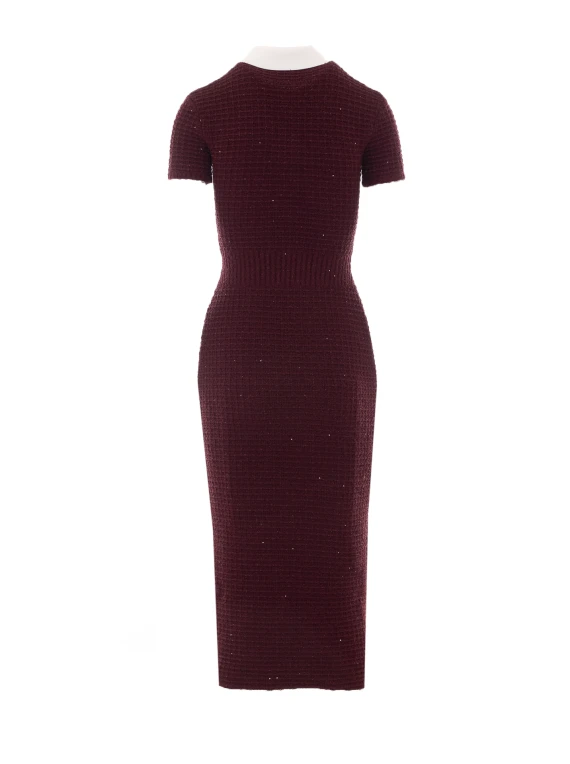 Textured Knit Midi Dress SELF PORTRAIT