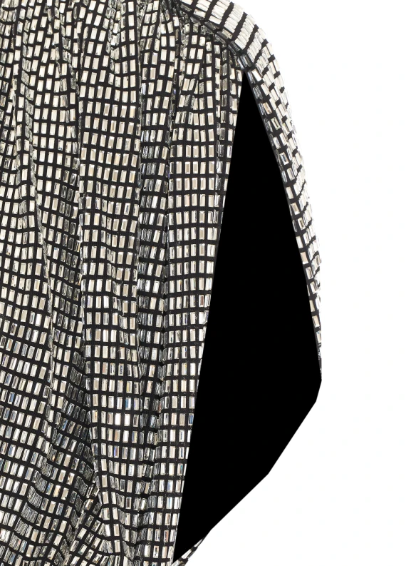 Top argento drappeggiato con strass SELF PORTRAIT