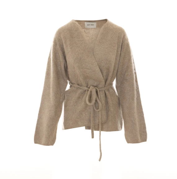 Grey cashmere wrap cardigan SOFT GOAT