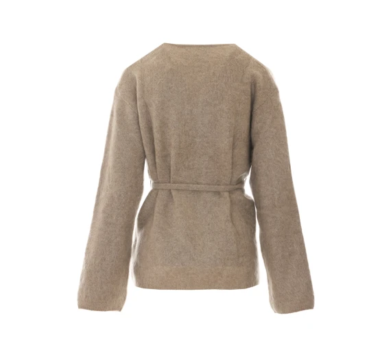 Grey cashmere wrap cardigan SOFT GOAT