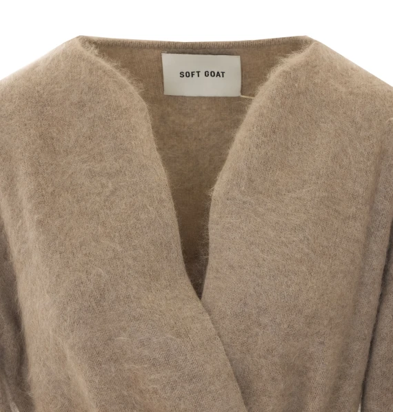 Grey cashmere wrap cardigan SOFT GOAT