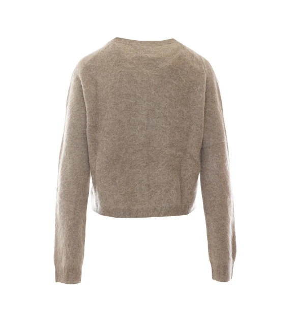 Beige cashmere argyle cardigan SOFT GOAT