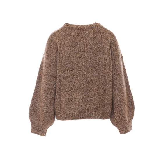Maglione marrone screziato in cashmere e seta SOFT GOAT