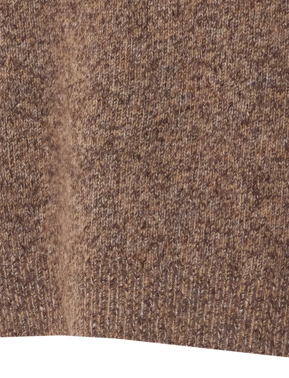 Maglione marrone screziato in cashmere e seta SOFT GOAT