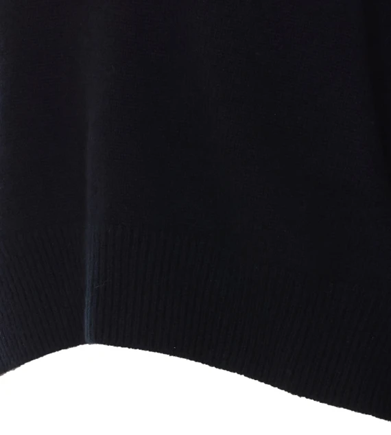Maglione polo nero in cashmere SOFT GOAT