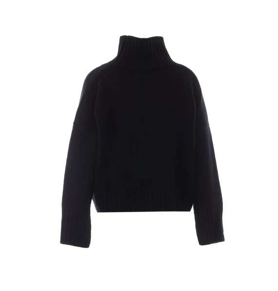 Maglione a collo alto in cashmere nero SOFT GOAT