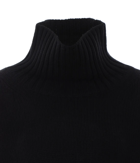 Maglione a collo alto in cashmere nero SOFT GOAT