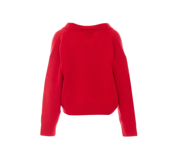 Red cashmere polo sweater SOFT GOAT