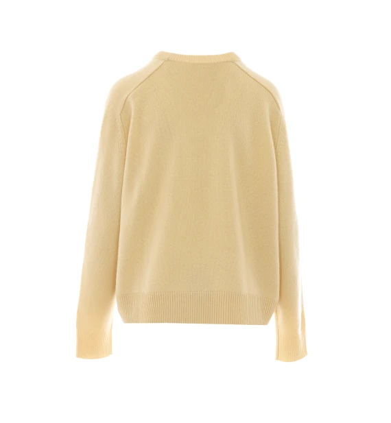 Maglione girocollo in cashmere giallo chiaro SOFT GOAT