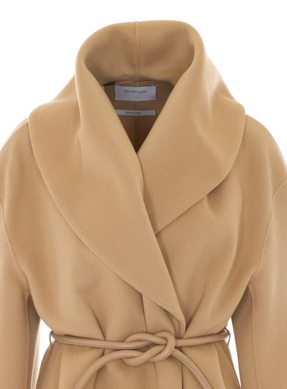 Cappotto corto Spxuguale in lana vergine beige SPORTMAX