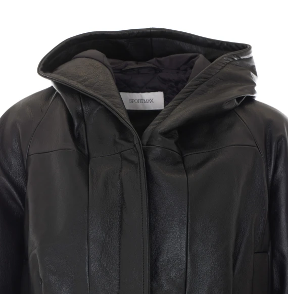 Black cropped hooded jacket SPORTMAX