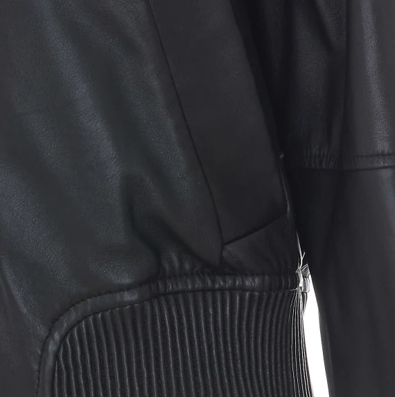Giubbotto bomber in pelle nera SPORTMAX