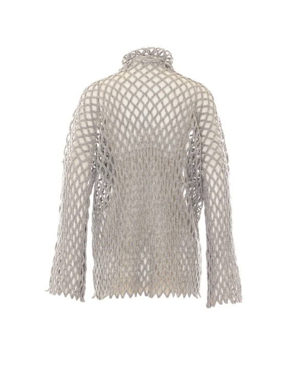 Light beige mesh high-neck top SPORTMAX