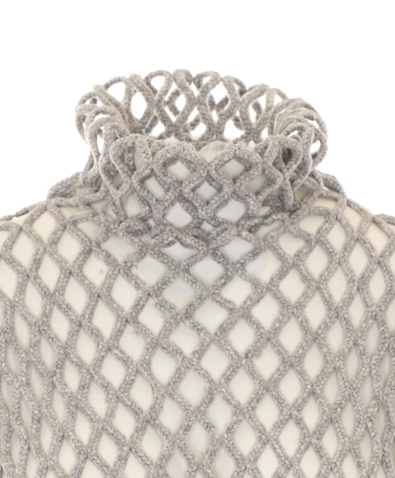 Light beige mesh high-neck top SPORTMAX