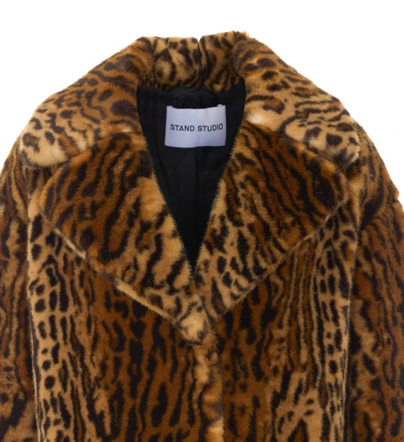 Camille Cocoon leopard-print faux fur coat Stand Studio