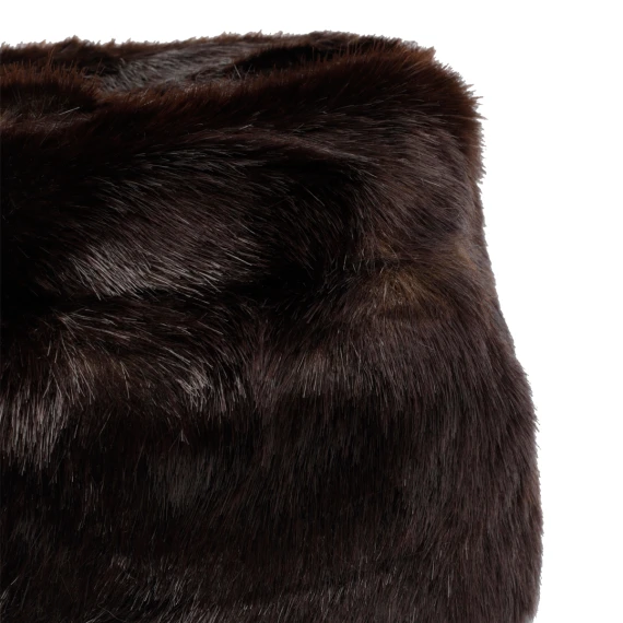 Ozzy dark brown faux fur pillbox hat Stand Studio