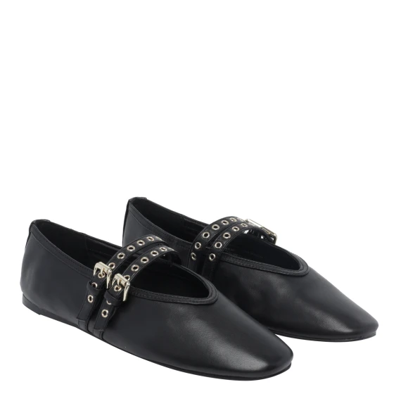 Black Lydia Ballets Flat Shoes Steve Madden