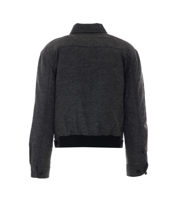 Grey Harington Jacket with Frotal Zip Closure