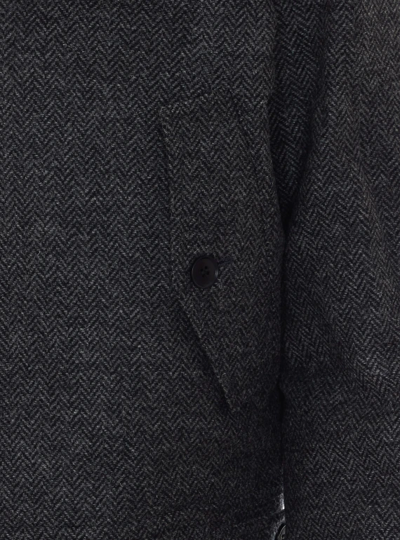 Grey Harington Jacket with Frotal Zip Closure