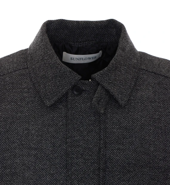 Grey Harington Jacket with Frotal Zip Closure