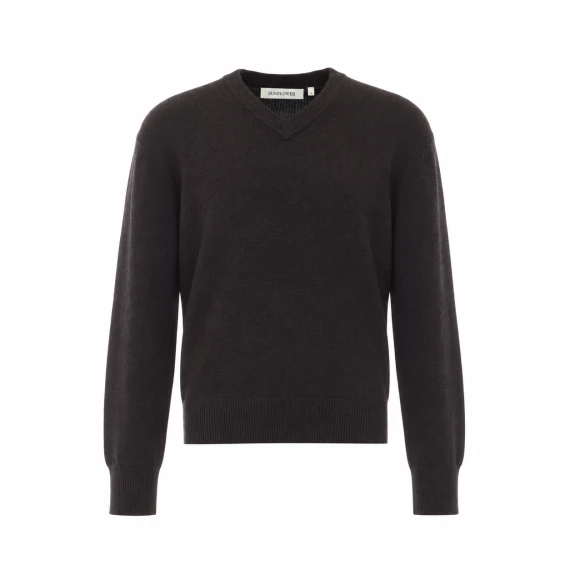 Dark brown V-neck sweater Sunflower