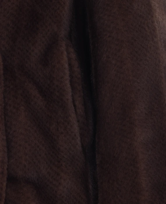 Brown Faux Fur Jacket with Frontal Button Closure
