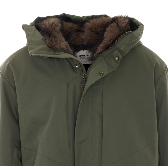 Giacca con cappuccio verde oliva Sword