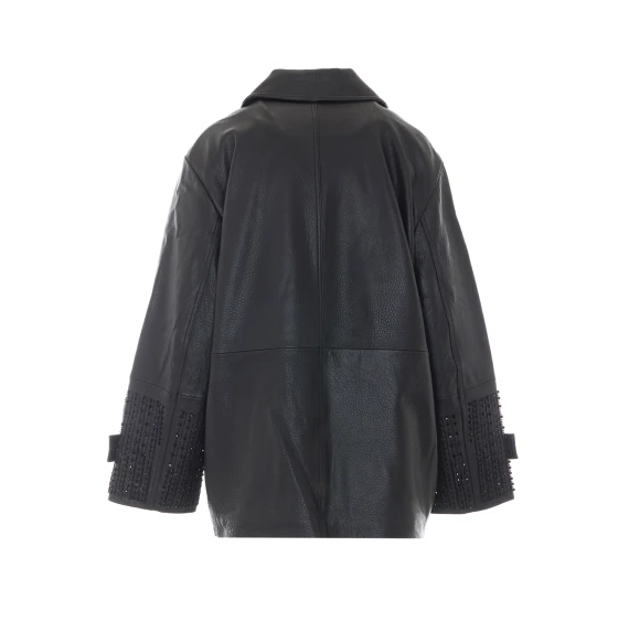Black button-front jacket Sword