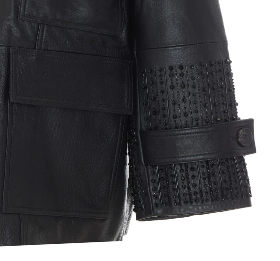 Black button-front jacket Sword