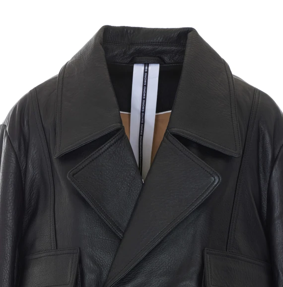 Black button-front jacket Sword