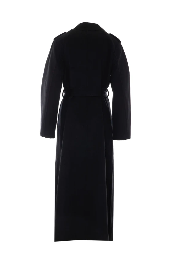 Black wool long coat THE DYNAMIS STUDIO