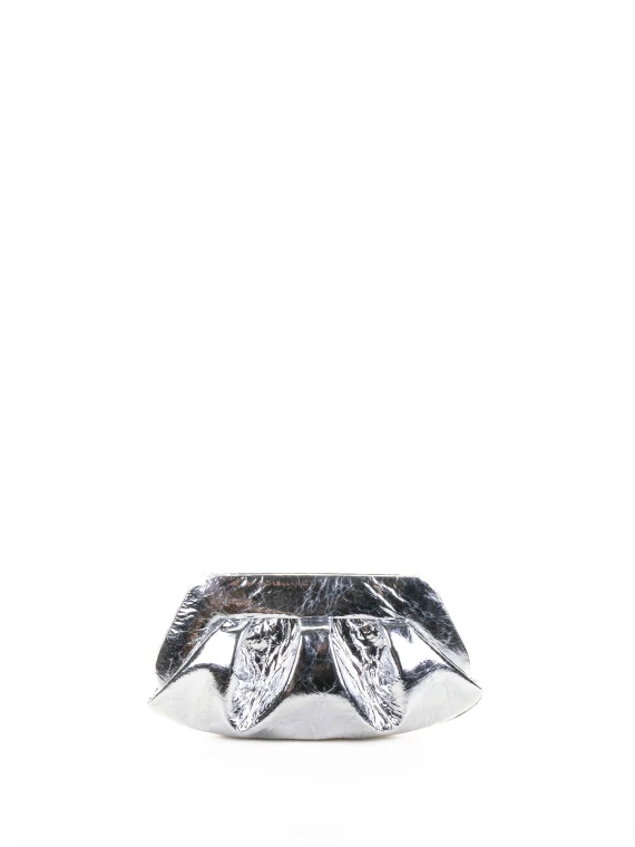 Pochette argento vegan con tracolla