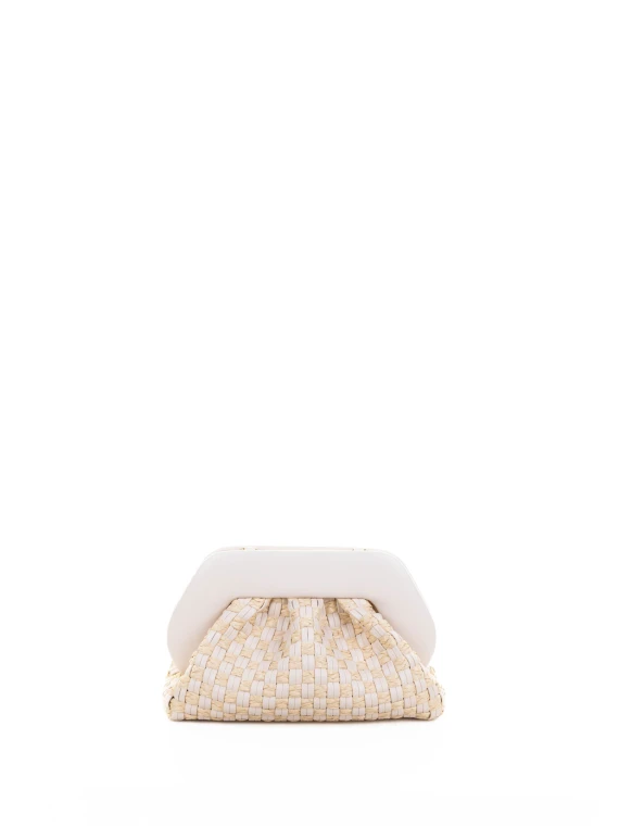 Pochette motivo a quadri vegan con tracolla