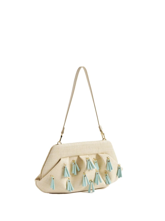 Butter Clutch with Contrasting Tassels