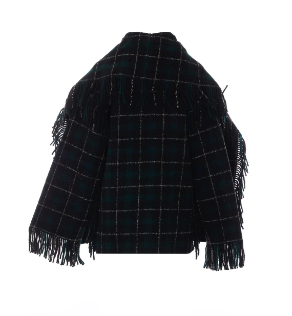 Grey Check Fringed Jacket TOTEME