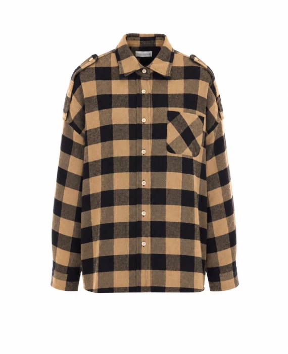 Camicia beige a quadri TRUE AVENUE