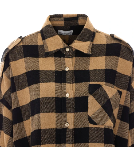 Camicia beige a quadri TRUE AVENUE