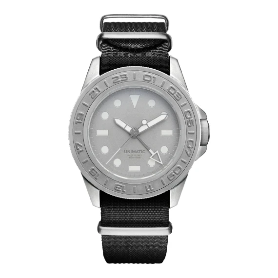 Grey stainless steel wristwatch UNIMATIC