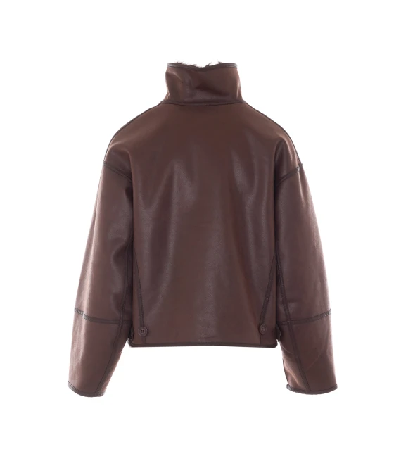 Giacca reversibile in eco-pelliccia marrone Urbancode