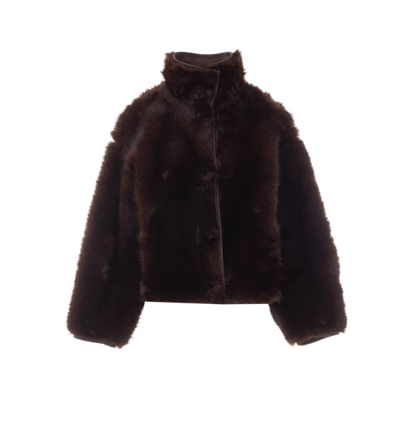 Giacca reversibile in eco-pelliccia marrone Urbancode