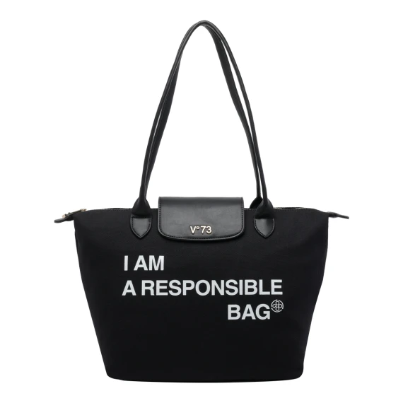 Black Responsible Tote Bag V°73