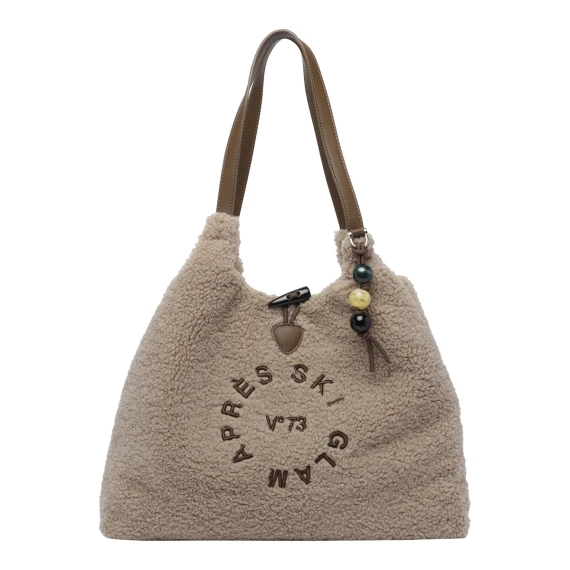 Beige Ski Glam Shoulder Bag V°73