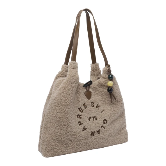 Beige Ski Glam Shoulder Bag V°73