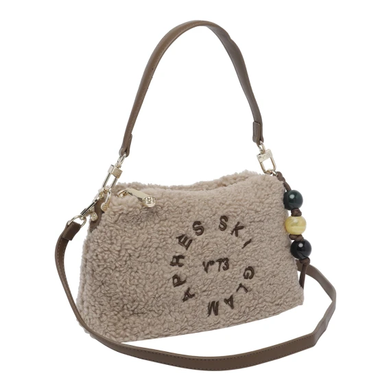 Beige Ski Glam Shoulder Bag V°73